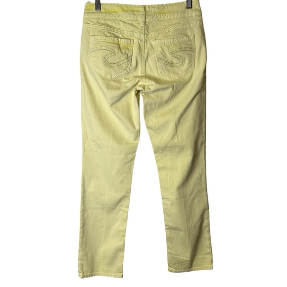 Silver Jeans Suki Capri Womens Pale‎ Yellow Denim Pants Pockets 26 L4016SCLW13 - Picture 4 of 9